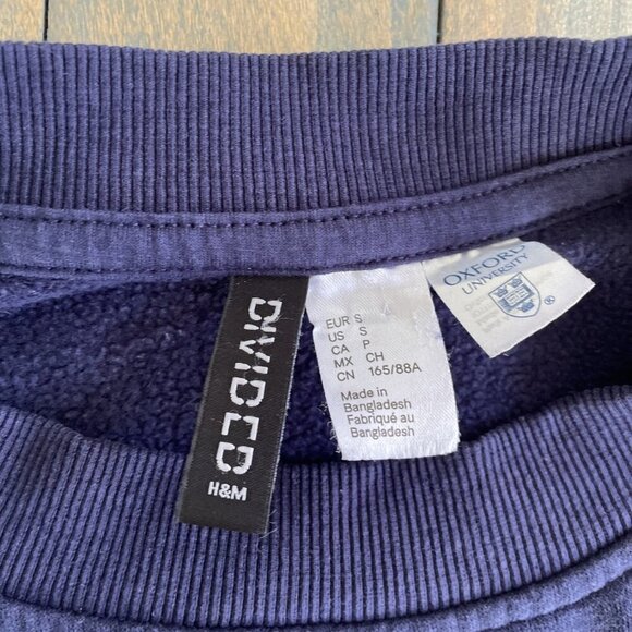 Oxford University Sweatshirt Navy Blue Vintage Look - Mens Small (P8) - Picture 2 of 6